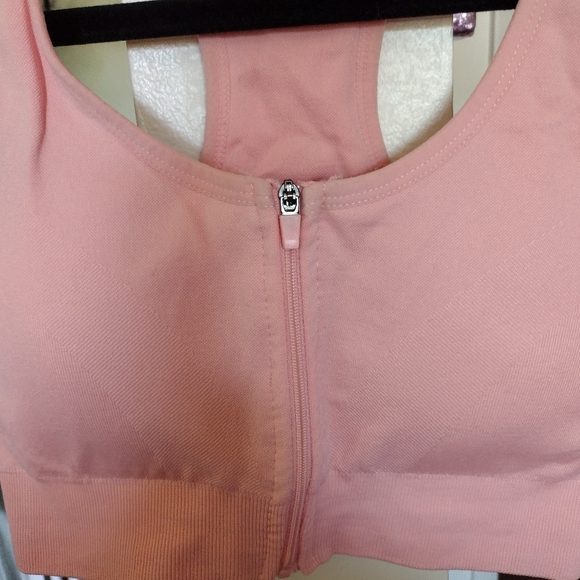 90 degrees by Reflex Peach Front Zip Sports Bra - Picture 2 of 5